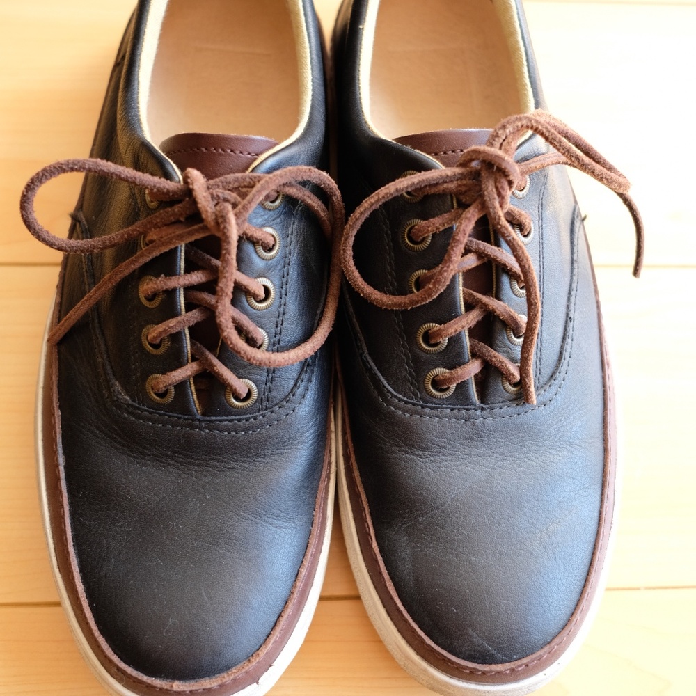 MEN'S FRYE SIZE 7.5 BLACK + BROWN SNEAKERS!